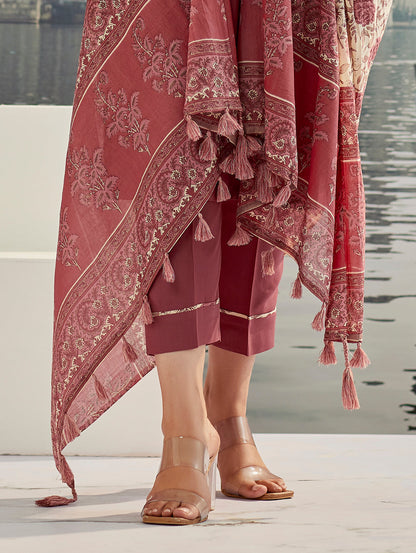 WOMEN EMBRODERIED CHANDERI KURTI WITH PANT AND DUPATTA NEW DESIGN WOMENS KURTIS IN CHANDERI FABRIC | SILK KURTIS | WOMEN KURTIS | KURTIS FOR WOMEN | PRINTED KURTIS | PRINTED RAYON KURTI