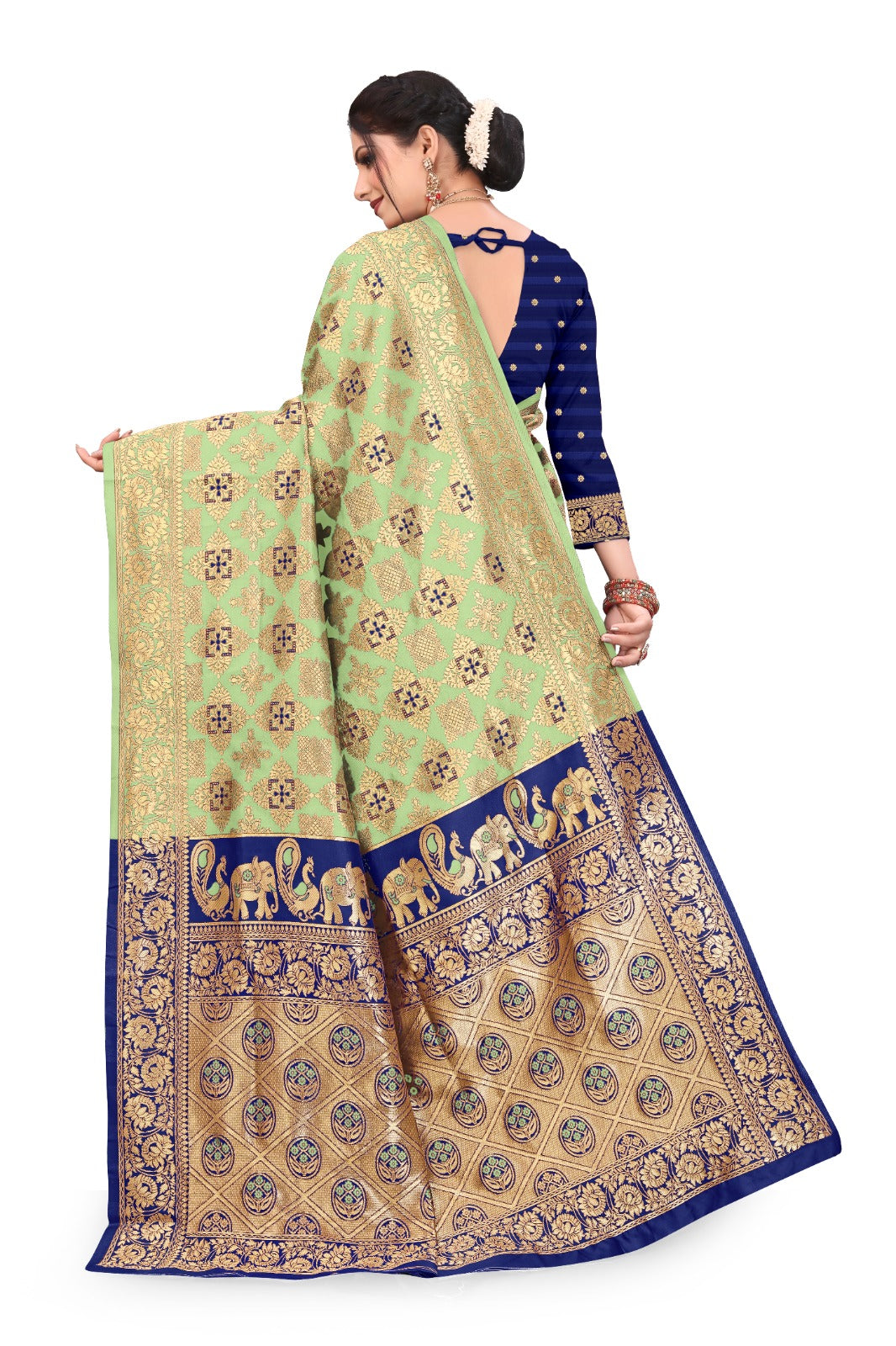 Patola Silk Saree with Full Heavy Zari Woven Design and Blouse