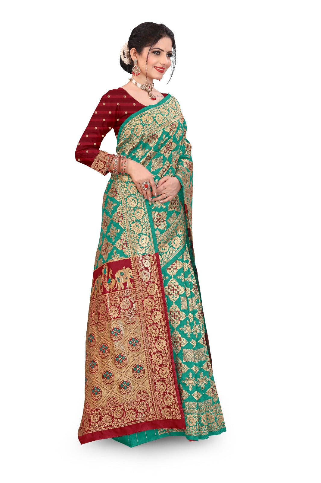 Patola Silk Saree with Full Heavy Zari Woven Design and Blouse