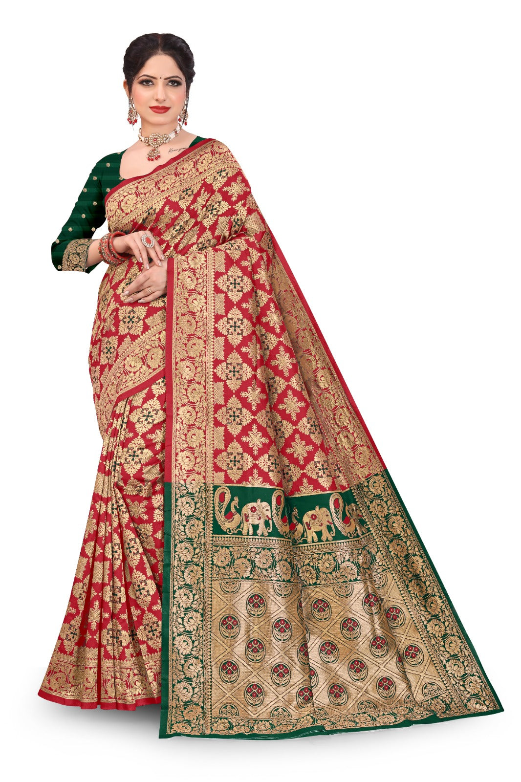 Patola Silk Saree with Full Heavy Zari Woven Design and Blouse