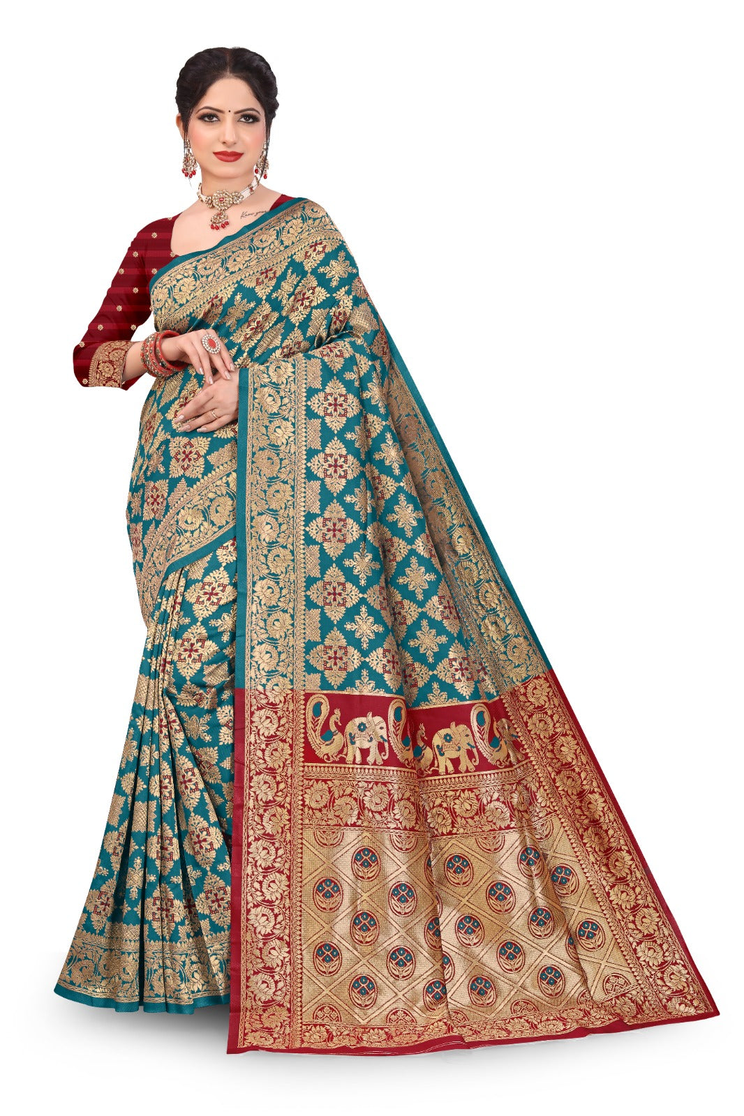 Patola Silk Saree with Full Heavy Zari Woven Design and Blouse