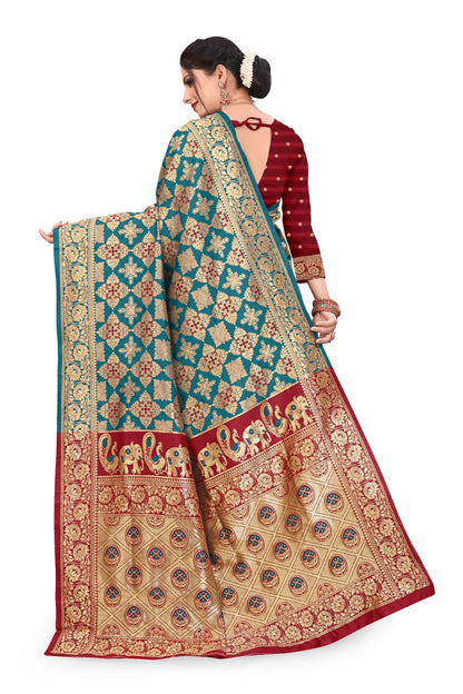 Patola Silk Saree with Full Heavy Zari Woven Design and Blouse
