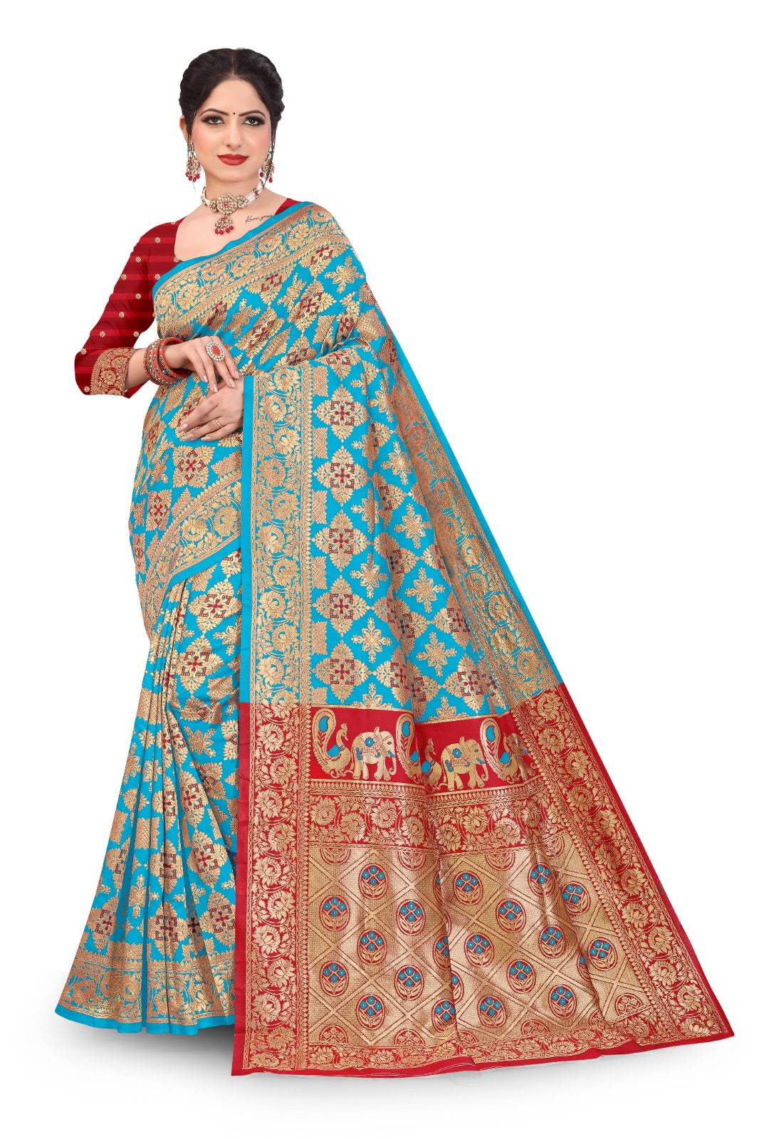 Patola Silk Saree with Full Heavy Zari Woven Design and Blouse