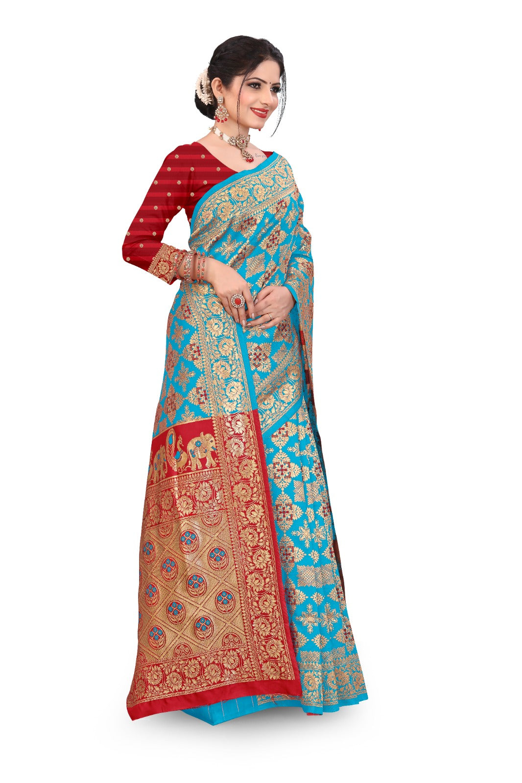 Patola Silk Saree with Full Heavy Zari Woven Design and Blouse