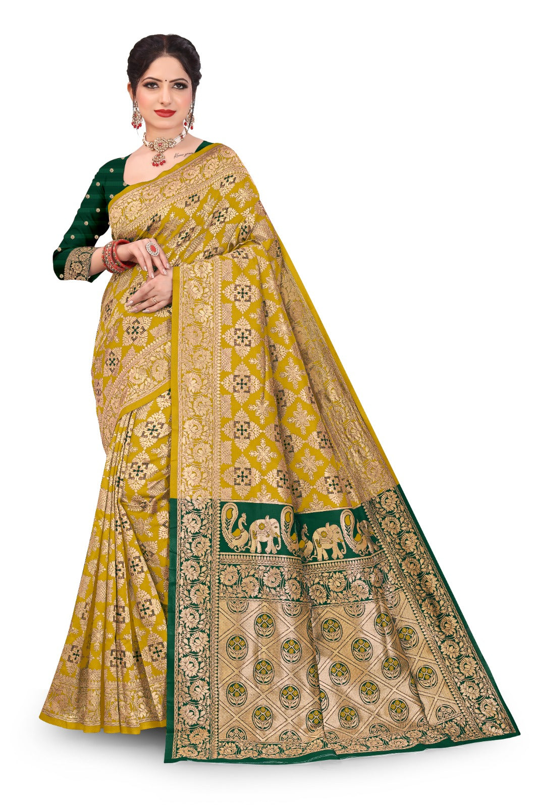 Patola Silk Saree with Full Heavy Zari Woven Design and Blouse