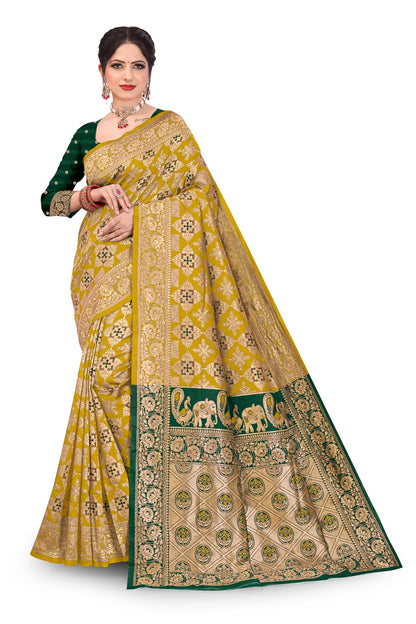 Patola Silk Saree with Full Heavy Zari Woven Design and Blouse