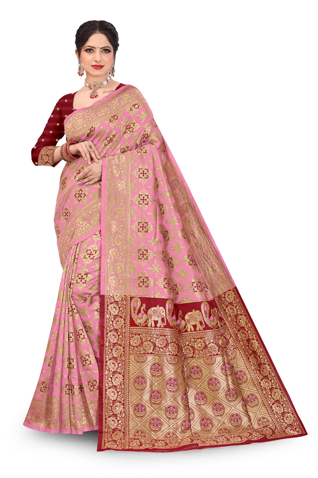 Patola Silk Saree with Full Heavy Zari Woven Design and Blouse