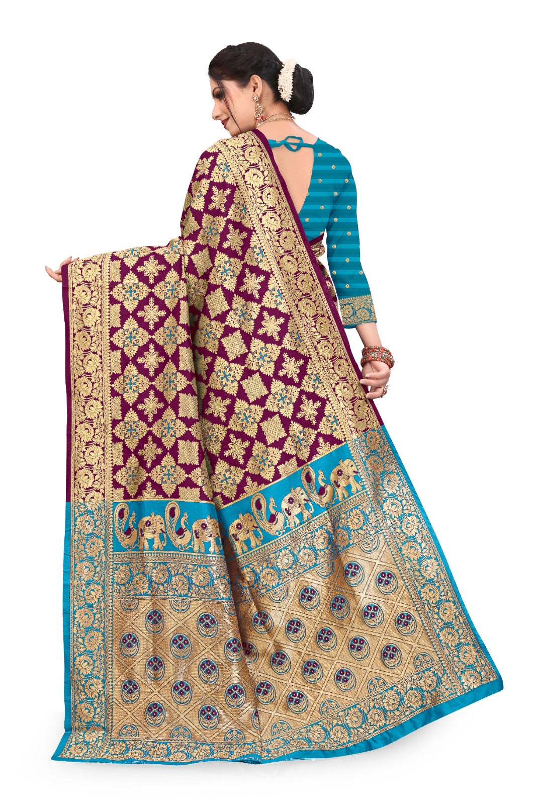 Patola Silk Saree with Full Heavy Zari Woven Design and Blouse