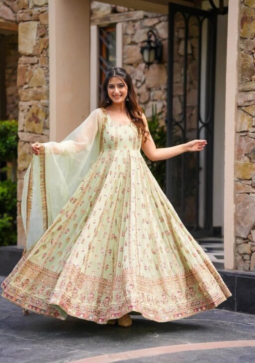 Designer Embroidered Georgette Gown