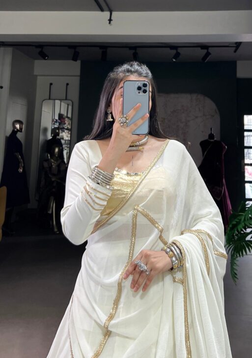 White Navratri Lehenga Choli by DhingliMatching