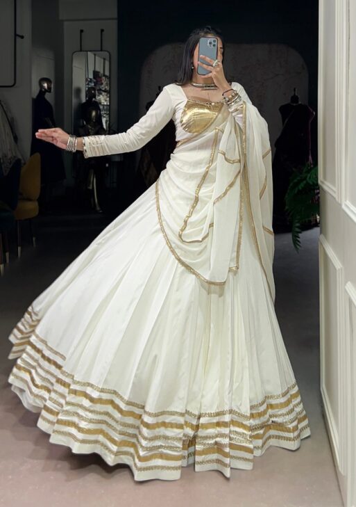 White Navratri Lehenga Choli by DhingliMatching