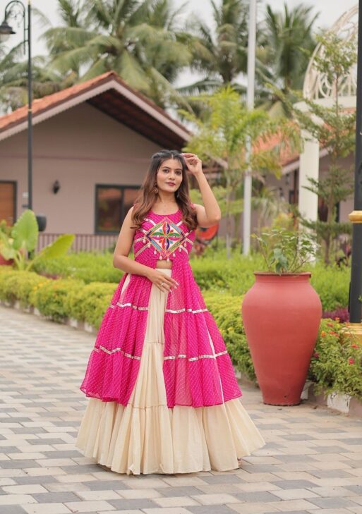 Navratri Pink Lehenga Choli Set