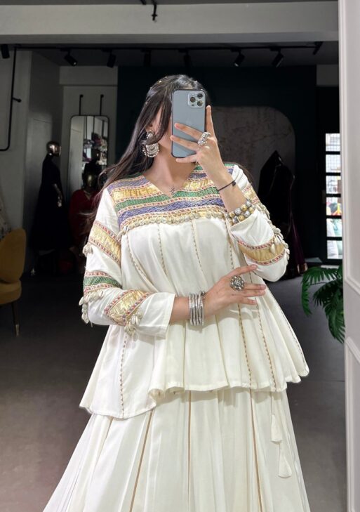 White Navratri Lehenga Choli