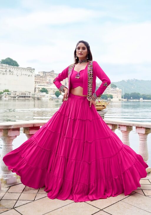 Elegant PinkNavratri Lehenga Choli