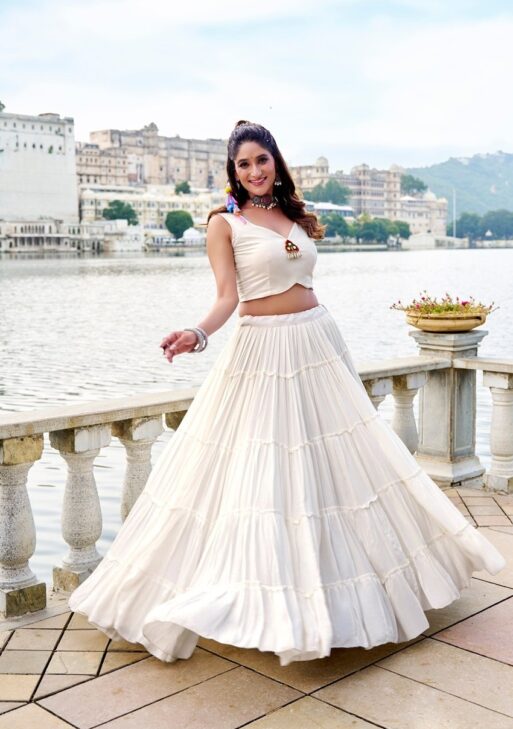 Elegant White Navratri Lehenga Choli